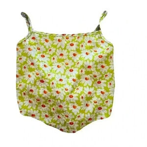 Women's Altar'd State Lime Daisy Floral Triangle Tank Top w/ Tie Back Size Small